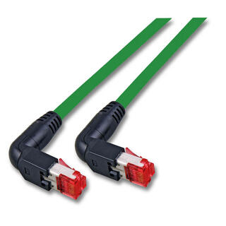 SFTP Patch Cat.6A -  1,0 m Grønn LSZH 1000MHz 27AWG Halogenfri 90° vinklet